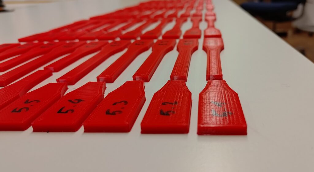 3d printing tensile tests at Advanced Additive.